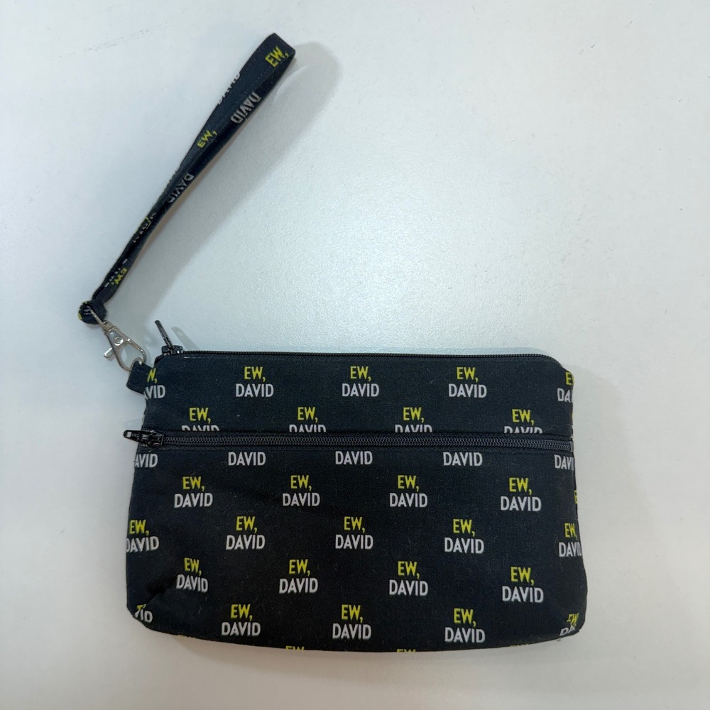 Ew David Schitts Creek Black Pouch Wristlet Abigail Leigh Make-up Pencil Pen